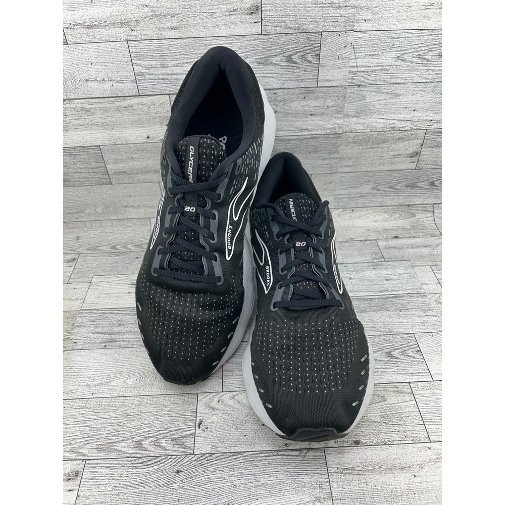Brooks Glycerin‎ 20 Men Running Shoes Black White Wide Sz 2E 12.5 1103822E059